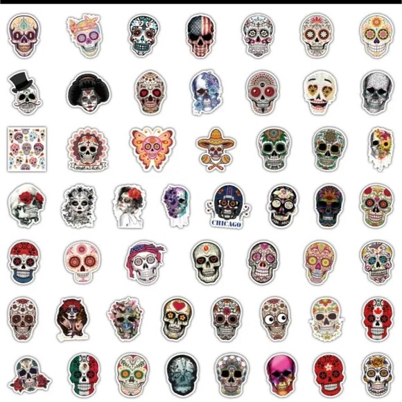 Sugar skull sticker bundle day of the dead skeleton decals - Picture 2 of 6